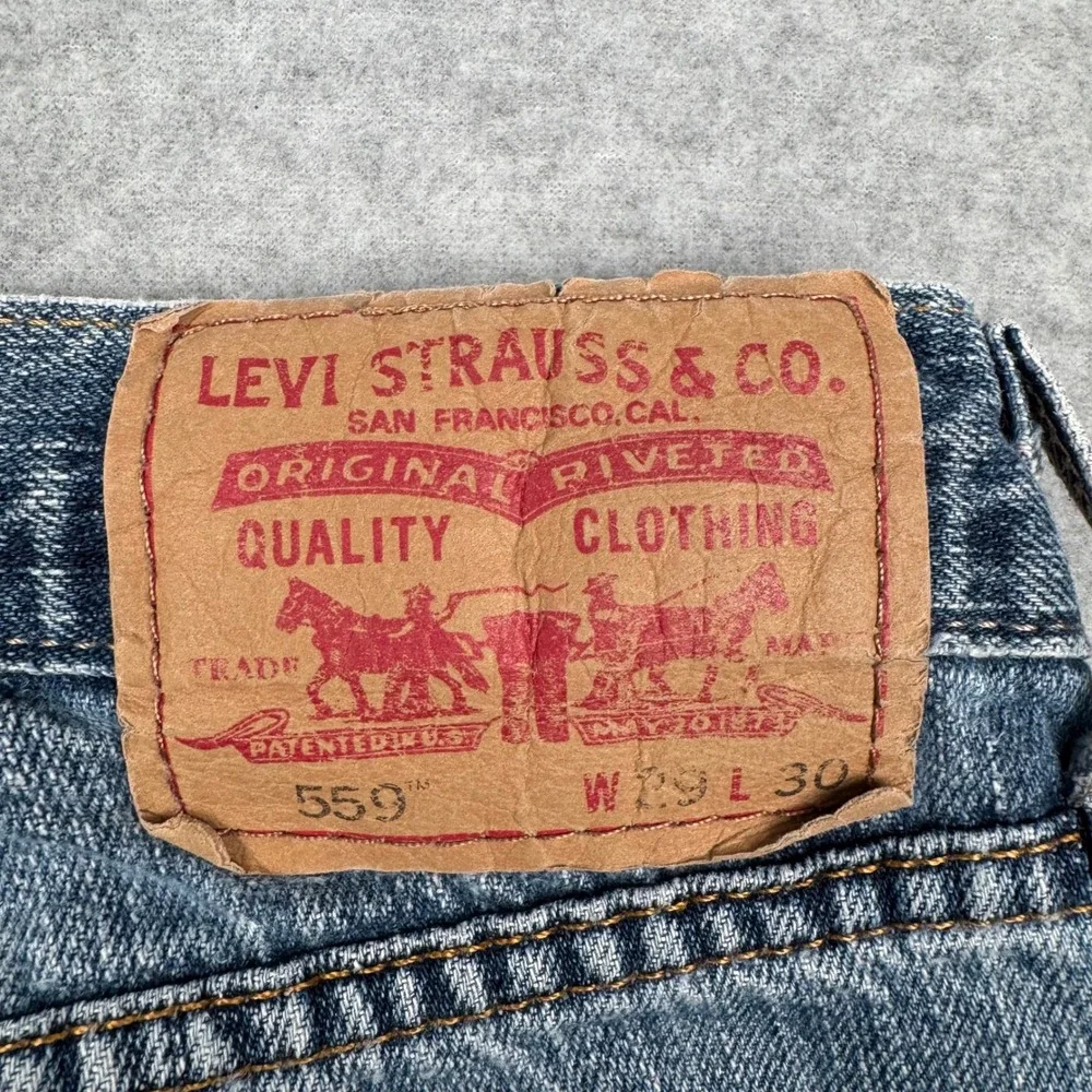 Levis 559 Relaxed Straight Jeans Mens 29x30 Light Wash Blue Denim Y2K VTG